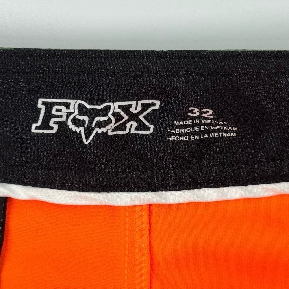 Fox Racing Mens Board Shorts Size 32 Neon Orange Camouflage Trim‎ Swim Trunks - Picture 6 of 9